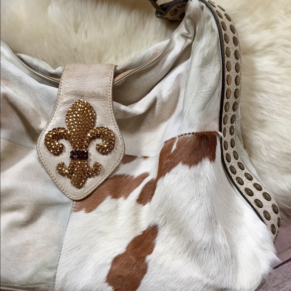 Bridget Shuster Calf Hair Fleur De Lis Bag - Picture 2 of 8